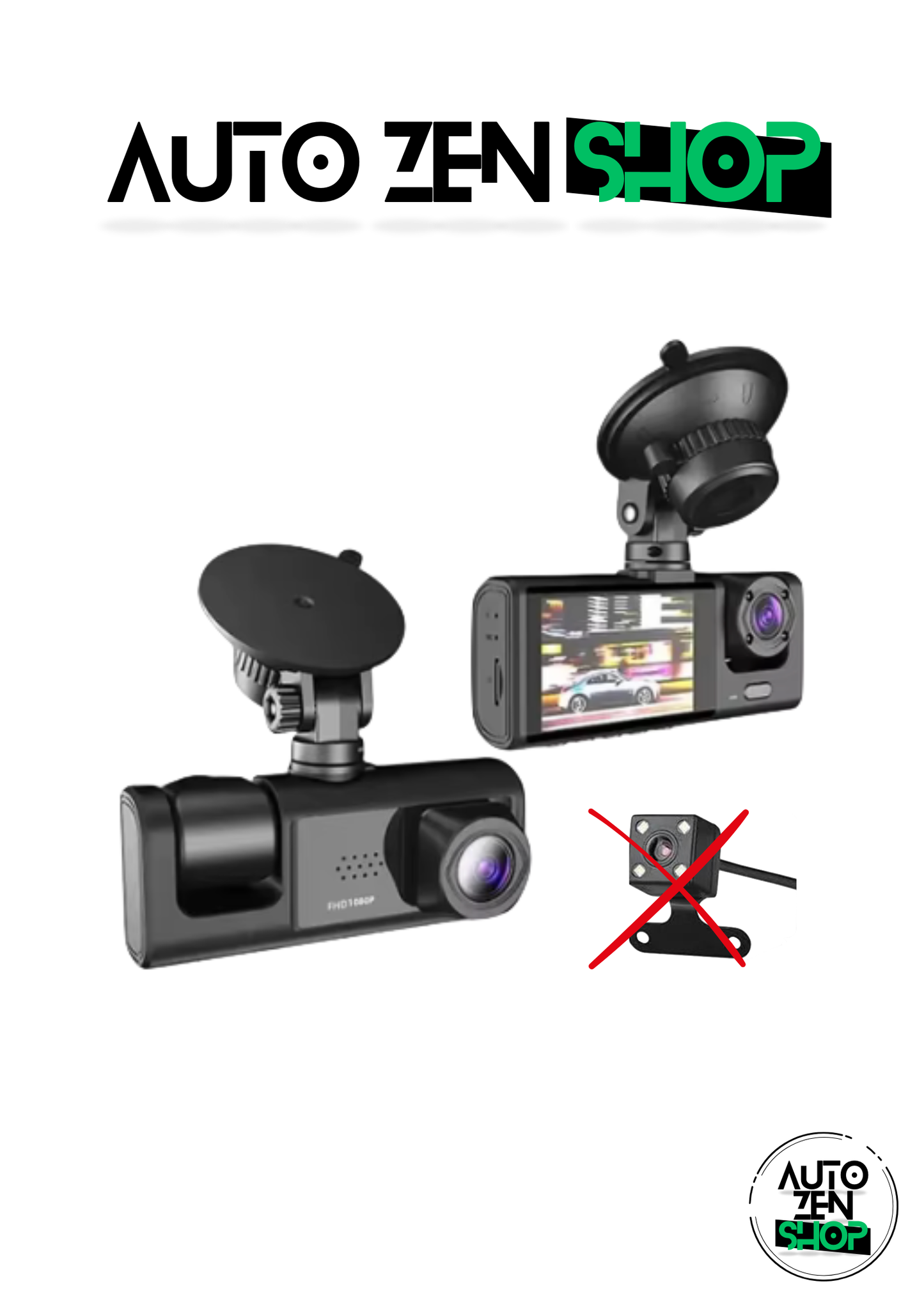 Dash Cam 3 Angles - 1080P - HD - MicroSD 32G
