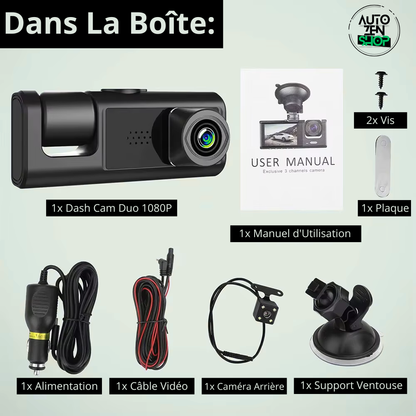 Dash Cam 3 Angles - 1080P - HD - MicroSD 32G