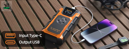 Booster 4en1 FEATOU 6000A (Booster / Gonfleur / Batterie Externe / Lampe Torche)