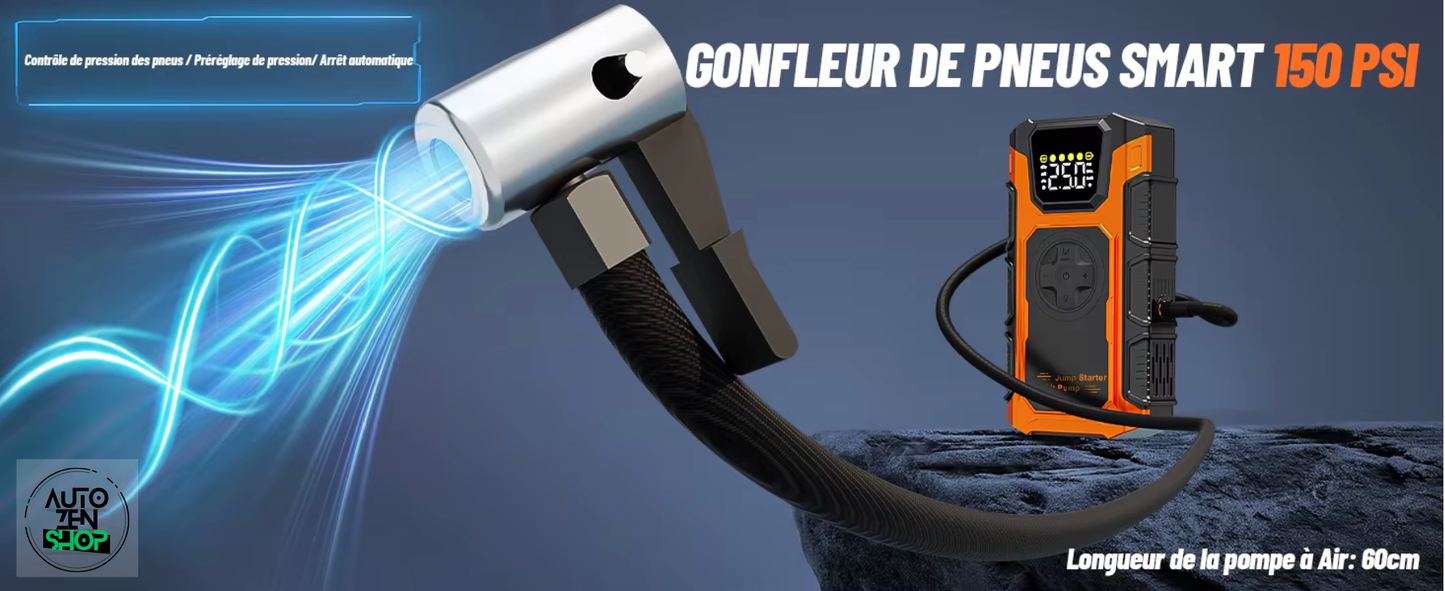 Booster 4en1 FEATOU 6000A (Booster / Gonfleur / Batterie Externe / Lampe Torche)