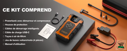 Booster 4en1 FEATOU 6000A (Booster / Gonfleur / Batterie Externe / Lampe Torche)