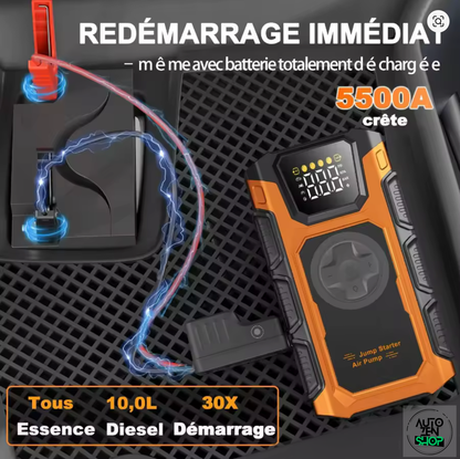 Booster 4en1 FEATOU 6000A (Booster / Gonfleur / Batterie Externe / Lampe Torche)